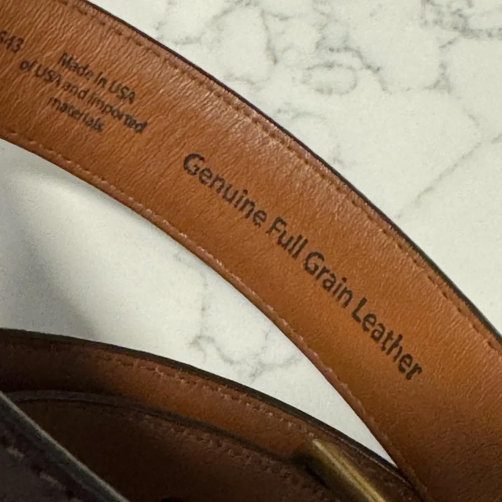 L.L Bean Men's Chino Brown Leather Belt